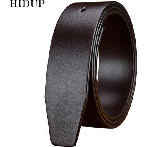 HIDUP Quality 100% Pure Cowhide Leather Pin & Smooth Belt Men Cow Strap Vintage Belts 38mm & 33mm Width Without Buckles NWJ626