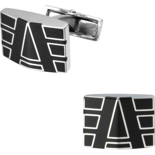 A pair of high quality brass material black enamel square cufflinks man new retail wholesale wedding jewelry shirt cuff links