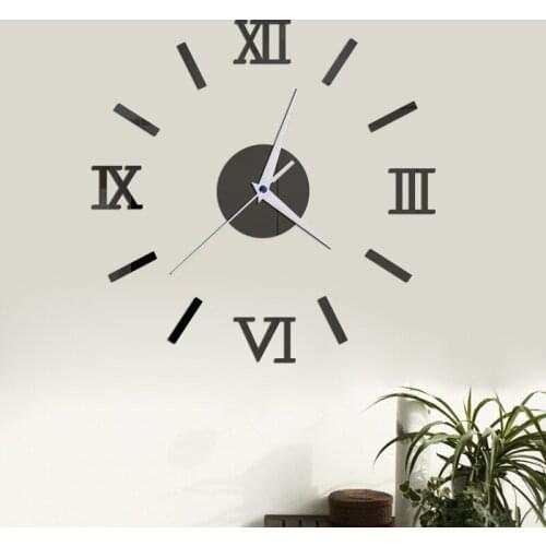 3D Mirror Wall Clocks Acrylic Mirror Stickers Self Adhesive Number Mute Hanging Watch handmade DIY Living Room Home Decoration