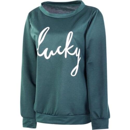 Women Long Sleeve Leter Print Pullover Female Casual Loose Tops Autumn Spring Harajuku Sweatshirt