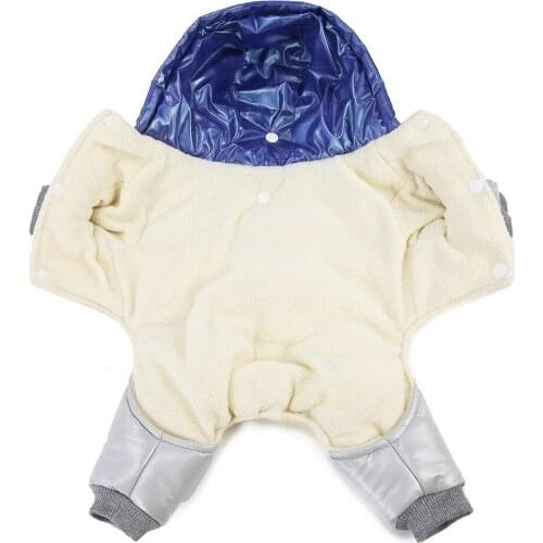 Pet Dog Winter Warm Jumpsuit Puppy Cotton Padded 4-Legged Coat Dog Hooded Jacket Pet Outfit for Dog Chihuahua Dog Pet Supplies