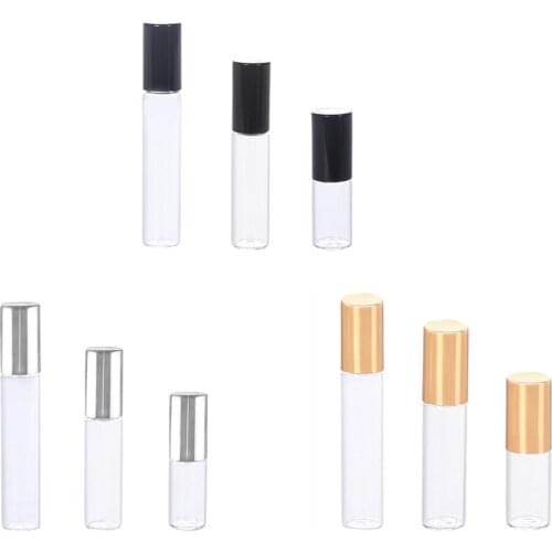 1pc Portable Glass Roller Bottle Mini Glass Bottles With Stainless Steel Roller Balls For Essential Oils Perfumes Aromatherapy