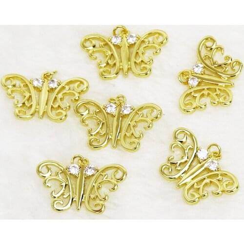 10 Pcs Gold color Butterfly Pendant Tiny Butterfly pendant Jewelry Necklace Accessories New design Fashion pendant 51607