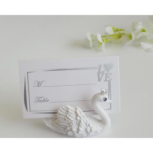 100pcs Resin Swan Place Card Holders Table Photo Memo Number Name Clip For Wedding Event Party Decoration WB1437