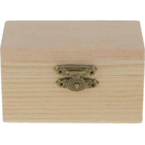 2pcs Plain Natural Wooden Chest Children Art Painting Wooden Box Jewelry StoragE