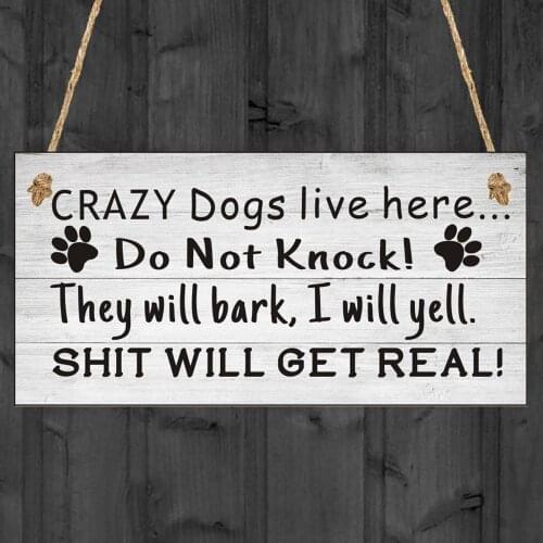 Universal 2Pcs Rectangle Dog Sign Plaque Wooden Tag Hanging Pendant Home Teddy Dog House Door Dekoration Holz Haustiers Plaque