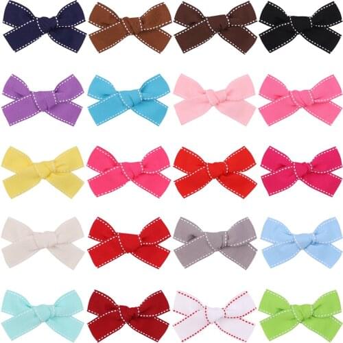 2Pcs/lot Stitch Ribbon Bows Hairpins For Cute Girls BB Handmade Hair Clips Boutique Barrette Headwear Kids Hair Accessories Gift