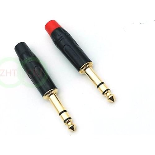 2pcs copper 6.35mm male Stereo plug audio connector welding adapter