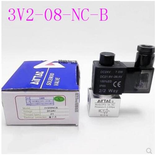 3V2-08-NC-B zero pressure start direct-acting two-position three-way DC24V normally open NO normally closed AC220V