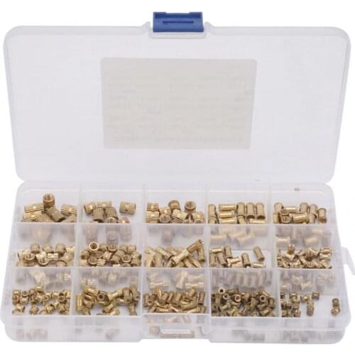330pcs M2 M3 M5 Brass Insert Nut Isolation Column Knurl Insert Nut Kit wood screw and nut Round Injection Molded Knurled Nut