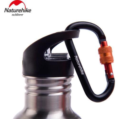 4Pcs NatureHike 6cm D Shape Aluminum Alloy Hiking Climb Carabiner Hook Mountaineering Carabiner Climbing Hooks Buckles With Lock