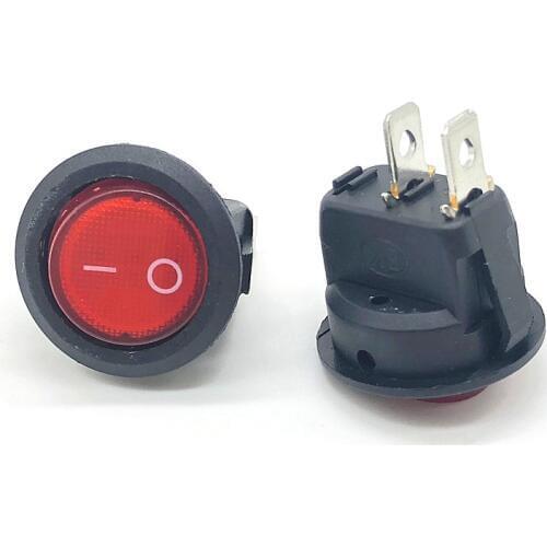 50pcs 15MM Small Round 2-Pin 2-Files 3A/250V 6A/125V Rocker Switch Seesaw Power Switch for Car Dash Dashboard Toys
