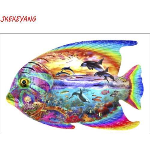 5D DIY square/round Diamond painting Tropical ocean fish Cross Stitch Diamond Embroidery Pattern Rhinestone J1727