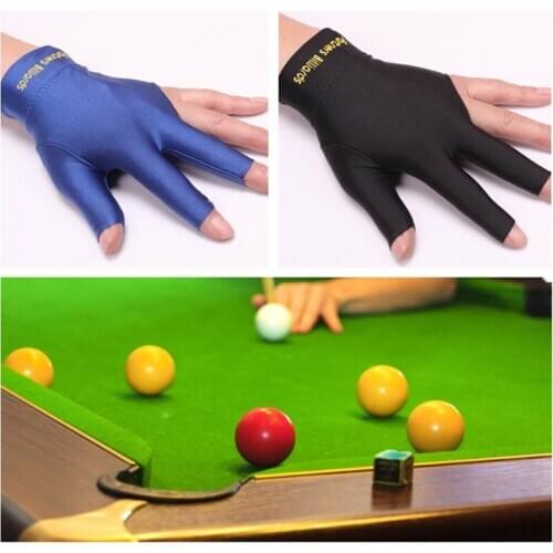 2 Colors Spandex Snooker Billiard Cue Glove Pool Left Hand Open Three Finger Accessory Fitness Accessories