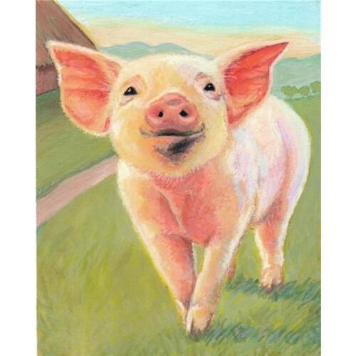 Animals Pig 3D Rubik Diamond Painting Round Cross Stitch Full Square Diamond Mosaic 5D Diamond Embroidery sale Home Decora