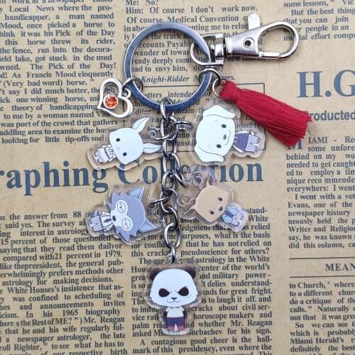 BEASTARS Acrylic Tassels Classic Japanese Anime Cute Bohemia Keychain For Bag Car Decoration Women Men Jewelry Key Ring