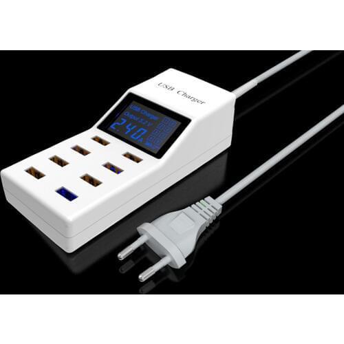 40W Quick Charge QC 3.0 Smart USB Charger LED Display Fast Charging Power Adapter Dock Station Hub Charger For iPhone Samsung S9