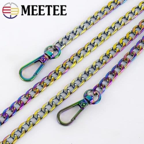 1Pc Fashion 7mm 90-130cm Metal Chain Straps Purse Bag Chains Handbag Replacement Crossbody Strap Bag Parts Hardware Accessories
