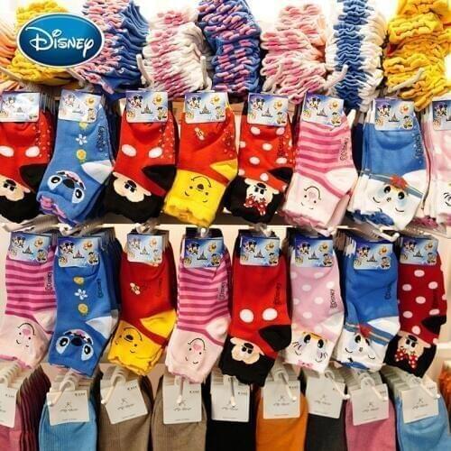 Disney Kid socks cartoon anime Mickey Minnie animal cotton socks slippery autumn and winter socks 3-10 years old children socks