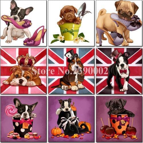 DIY 5D Diamond Painting European Home Decoration Cartoon Dog Embroidery Diamond Mosaic Handicrafts Christmas Gift