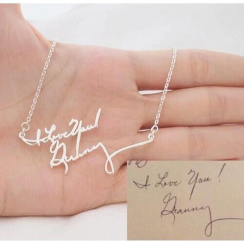Custom Handwritten Signature Necklace Personalized Single Double Layer Multilayer Stainless Steel Choker Wedding Party Jewelry