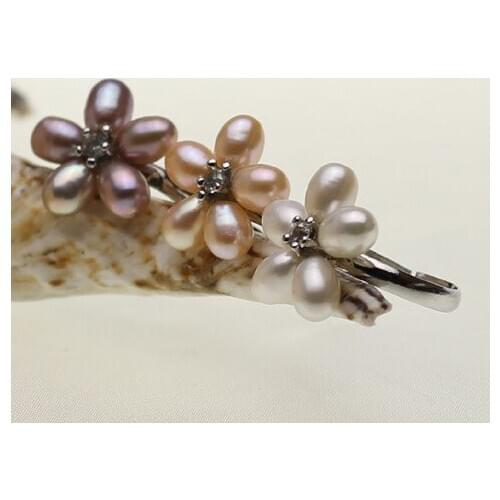 FREE SIZE ADJUSTABLE Trendy Romantic Fashion Freshwater Pearl Ring Finger Ring Jewelry Nice Exquisite Ring
