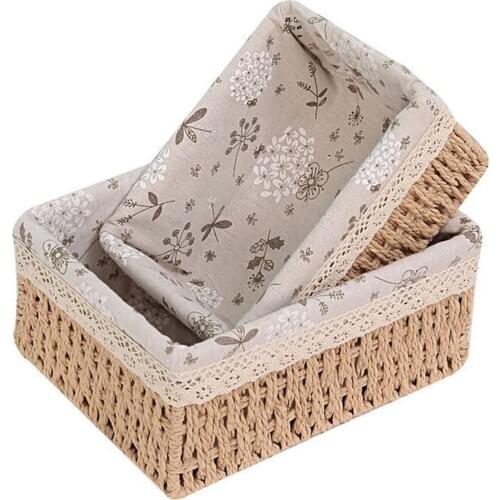 Storage Baskets Wicker Storage Basket with Cloth Lining Season Greetings Gift Hamper Book Jewery Home Organization and Storage