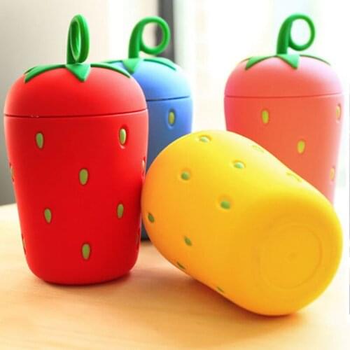 Creative Strawberry Water Cup Portable Heat-Resistant Stainless Steel Vacuum Flask for Home Camping Traveling GQ