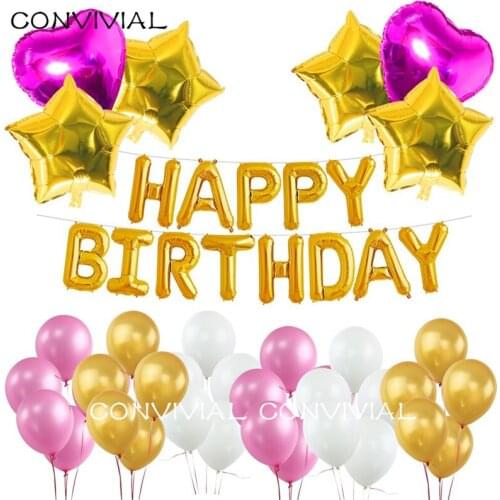 Latex Balloons Happy Birthday Party Decoration Chrome Metallic Globos Baby Shower Decorations Anniversaire Wedding Decor Ballon