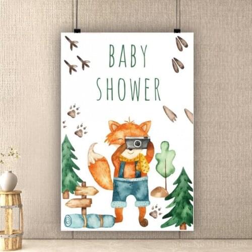 Forest Squirrel Photo Camera Baby Shower Background Photography Newborn 1st Birthday Celebration Backdrop Interior Decor