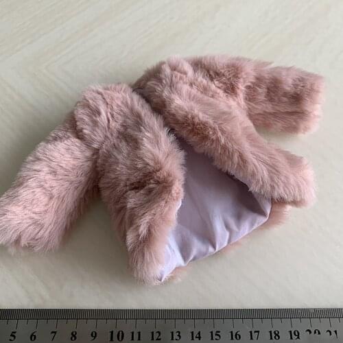 1/6 Scale beige pink female soldier coat plush coat short fur female cardigan model For 12'' Action Figure Body DIY Accessories