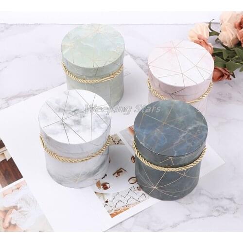 Mini Round Flower Paper Boxes Hug Bucket Vase Replacement Gift Box Packaging Boxes for Gifts Flowers Party Wedding Supply