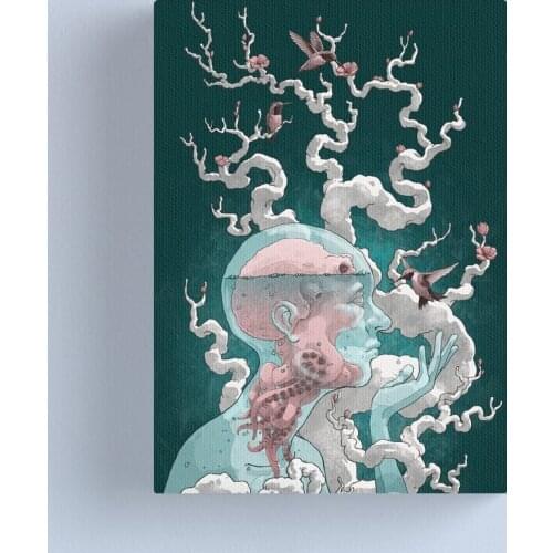 Modular Canvas HD Cartoon Prints Pink Actopus Gifts Pictures Wall Art Painting Home Decor Posters For Living Room No Framework