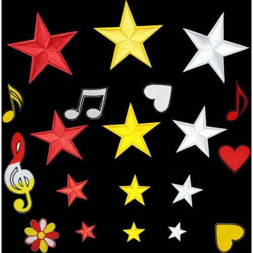 Netherland Carnival Yellow red white Star Patch for Clothing Iron on Embroidered Sew Applique Patch Badge