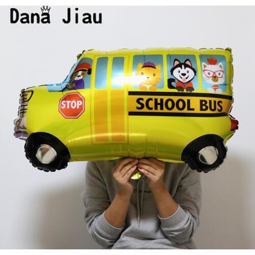 New 87*62cm big school bus foil balloon kids gift Birthday Party Decoration holiday cartoon Tank plane Ambulance balloons