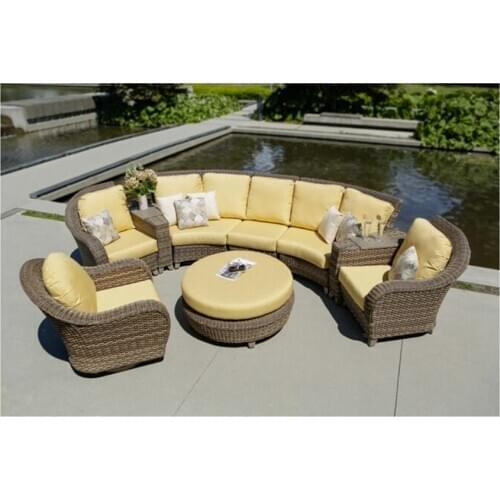New arrival all weather rattan used patio living room modern low arm sofa