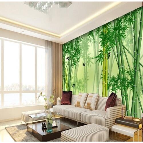 Custom 3d mural bamboo large mural non-woven wallpaper bedroom sofa TV background wallpaper mural