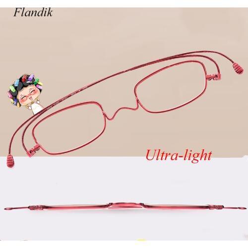 Ultra-Light Titanium Alloy Anti-Blue Reading Glasses Folding Mini Men Women Portable HD Anti-radiation Glasses Diopter 1.0-3.5