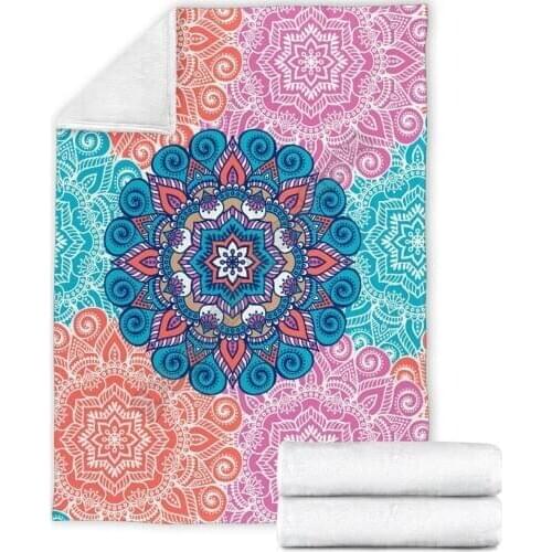 Blue Mandala Throw Blanket 3D full printed Wearable Blanket Adults/kids Fleece Blanket HOME ACCESSORIES