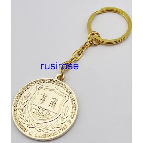Personalized custom keychain round, DIY plating golden wheat Keychain