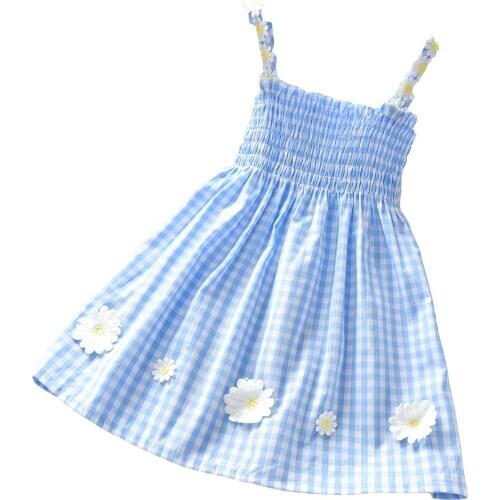 VIDMID New Plaid Dress Girl princess sleeveless cotton clothing little girl cotton baby summer fashion dresses children P736
