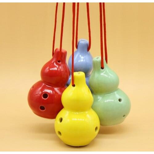 Gourd Shape Ocarina 6 Holes Gifts Creative Performance Toys Solid Color 5*5*7.5CM Souvenir Musical Instruments New Hot Sale