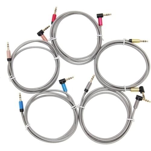 Heavy Metal Jack 3.5mm Connector Audio Cable Sound Box Cable Bend-to-Straight Head Good Quality Connecting Line 500pcs/lot