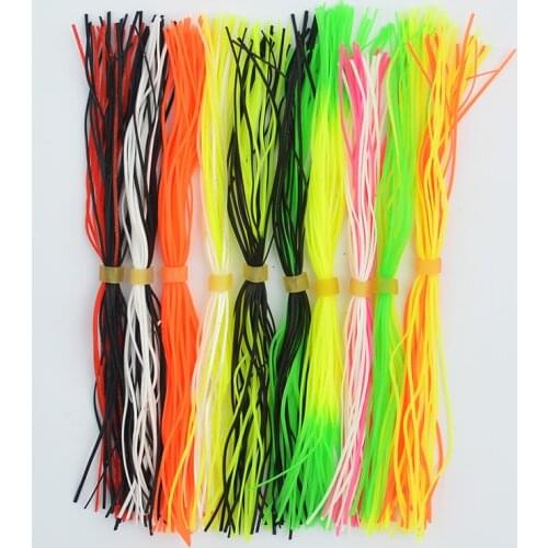 Fishing Rubber Skirts 10 Bundles 30 Strands Spinnerbait Buzzbait Jig Head Hook Rubber Jig Skirt Fishing Lure Accessories