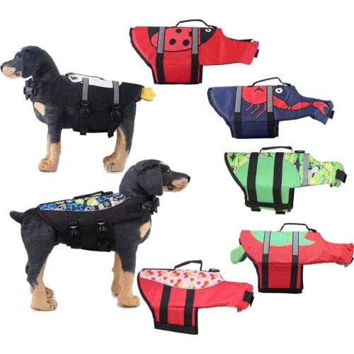 Dog Life Jacket Ripstop Pet Safety Vest Adjustable Preserver With High Buoyancy Durable Rescue Handle For Small Medium Large Dog