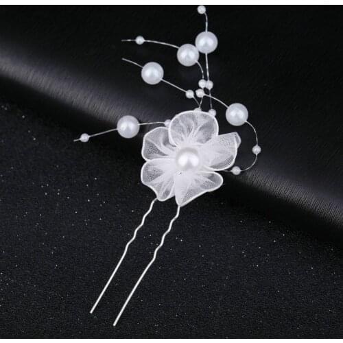 Wedding Decoration Bridal Wedding Accessories Headwear Handmade Pearl Chiffon Hairpins Hair Pin Hair Accessories