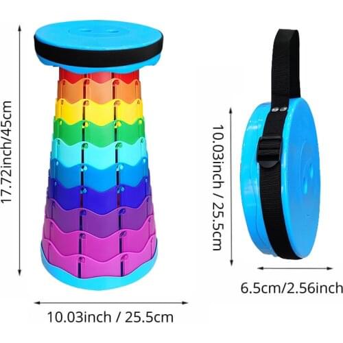 Rainbow Desk Upgraded Telescoping Stool for Adults Seniors Subway Fishing Garden Camping Travel Hiking Golf Outdoor