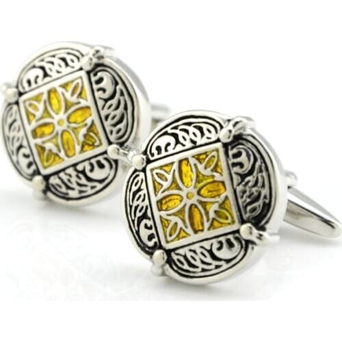 Vintage Gold Silver Color Totems Cufflinks Business Banquet Appointment Dinner Mens French Shirt Cuffs Buttons Jewelry for Man