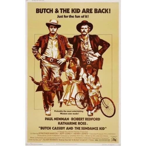 BUTCH CASSIDY AND THE SUNDANCE KID VINTAGE MOVIE Art Film Print Silk Poster Home Wall Decor 24x36inch