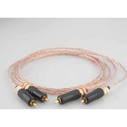 Top Quality 3TC Pure Copper Analogue RCA Cable Super Soft RCA TO RCA Interconnect Cable HIFI Phono For DAC DVD Amplifier